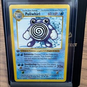 Poliwhirl Pokémon first edition, shadowless base set!!